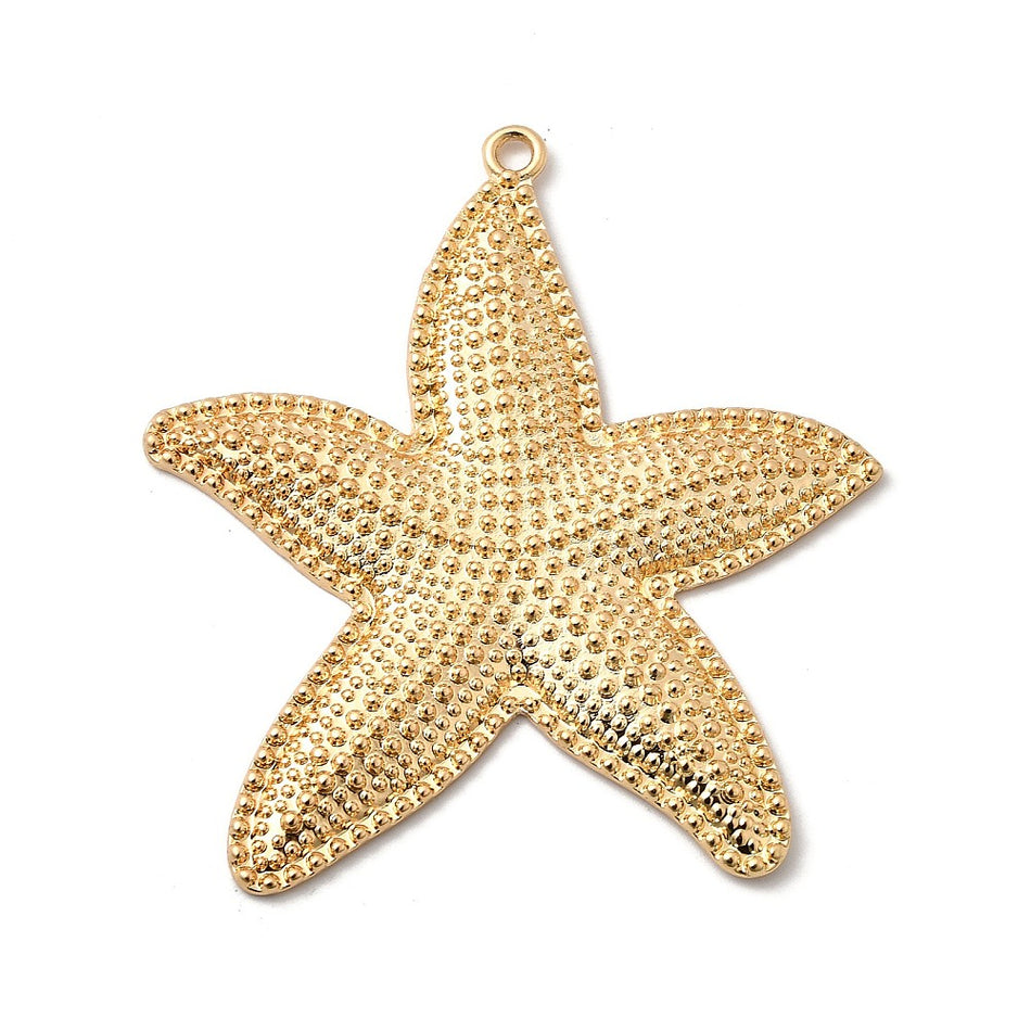 18k Gold Plated Starfish 63mm, 1pc