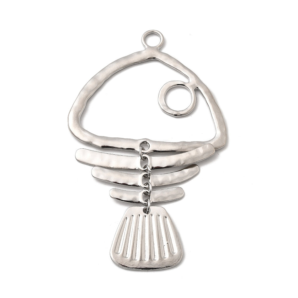Matte Fish Chained Pendant 112mm, 1pc