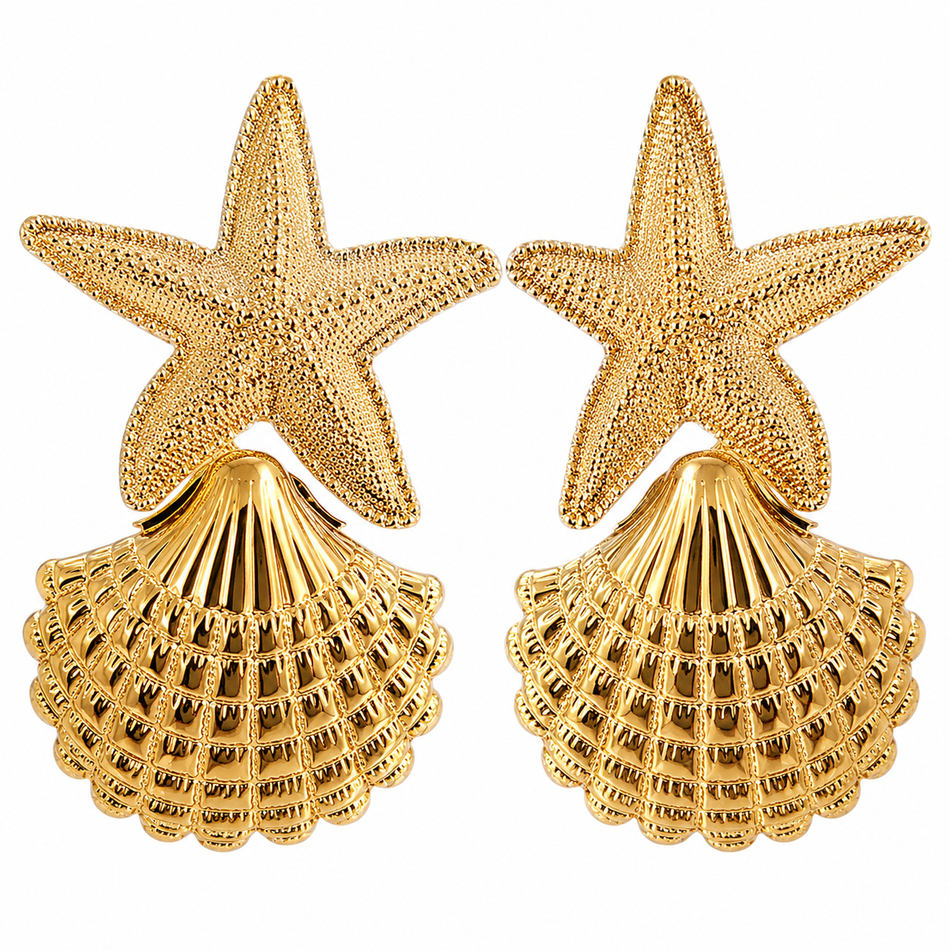 Starfish & Shell Earrings