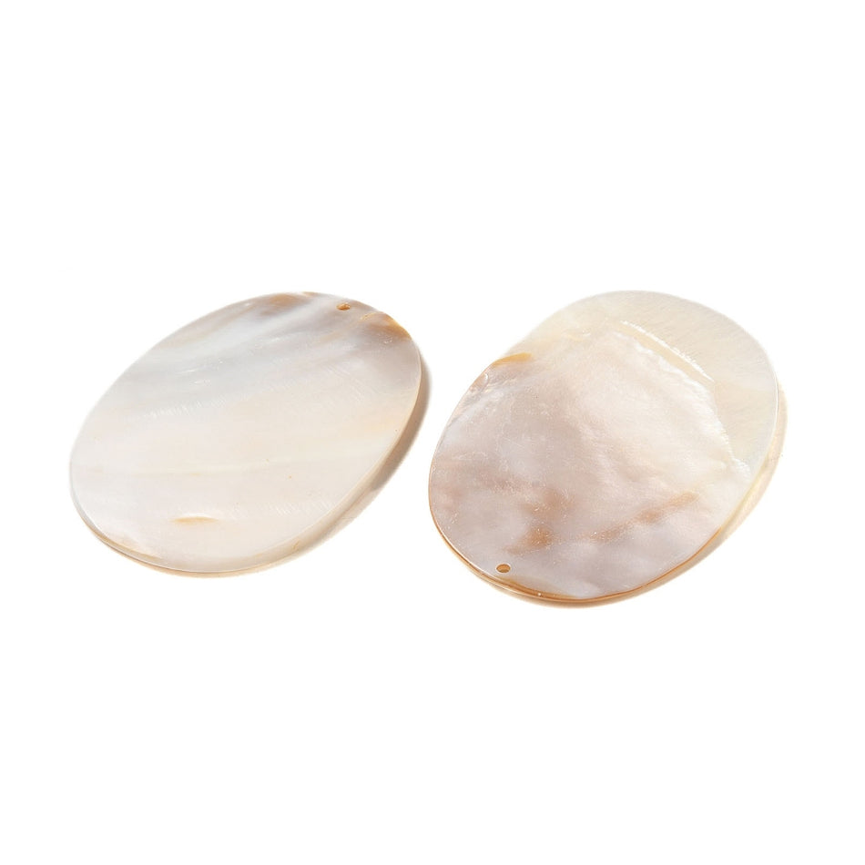 Natural Shell Oval Pendant 70mm, 1pc