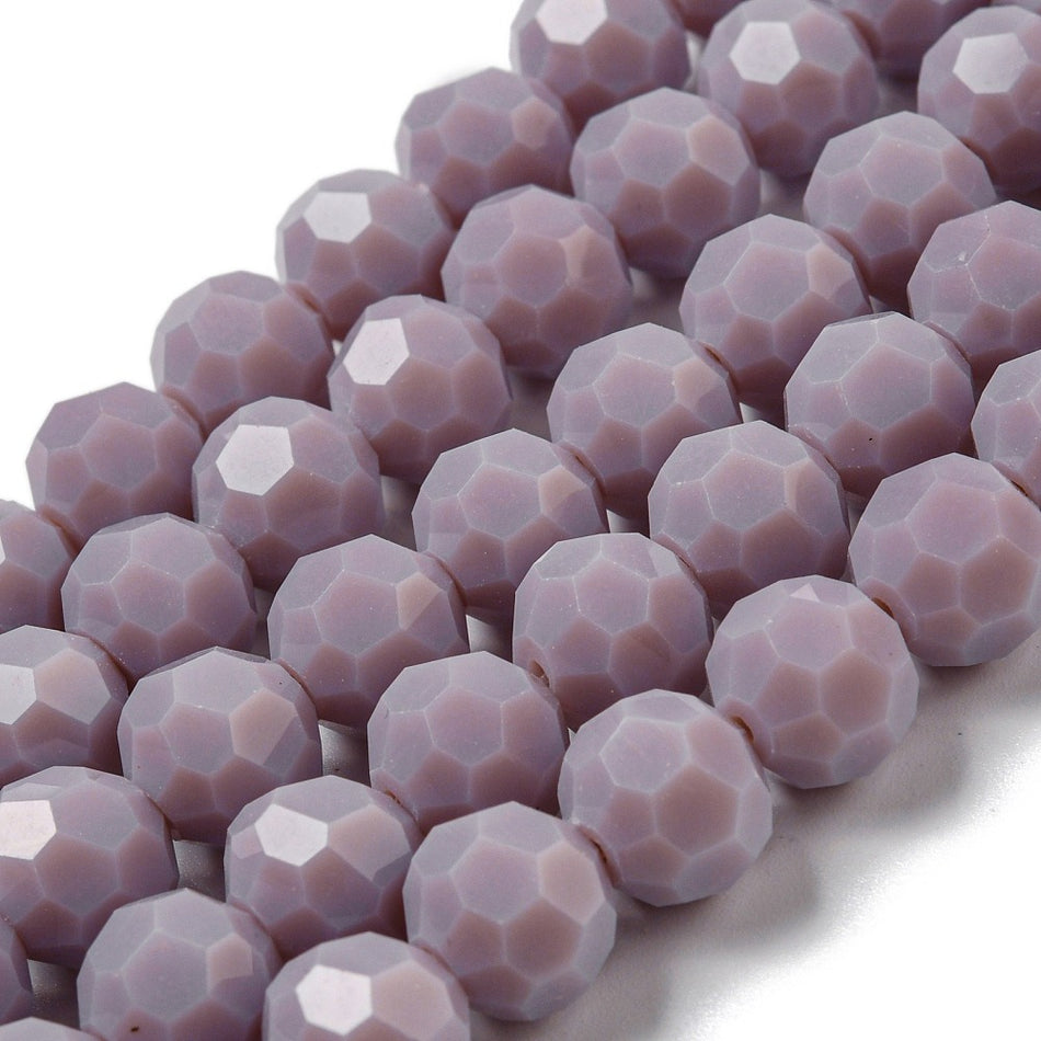 Opaque Round Crystal Bead Strand, 10mm
