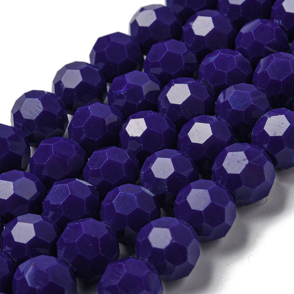 Opaque Round Crystal Bead Strand, 10mm