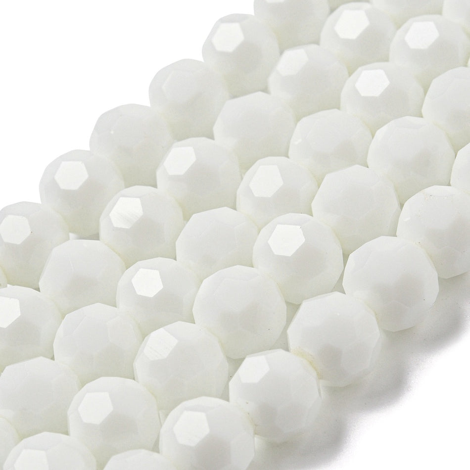 Opaque Round Crystal Bead Strand, 10mm