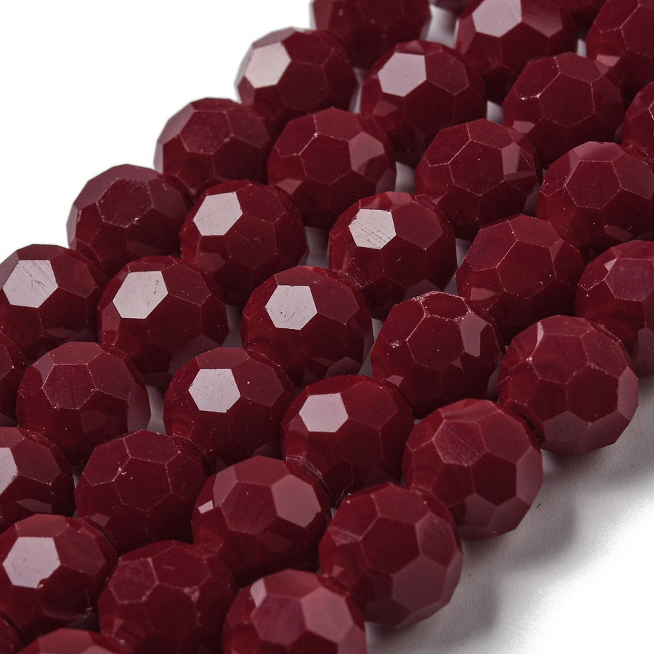 Opaque Round Crystal Bead Strand, 10mm