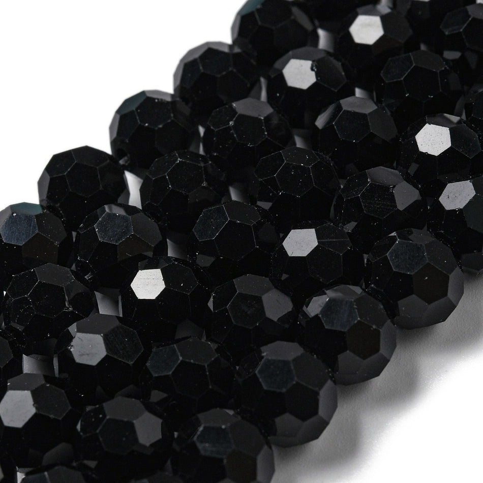 Opaque Round Crystal Bead Strand, 10mm