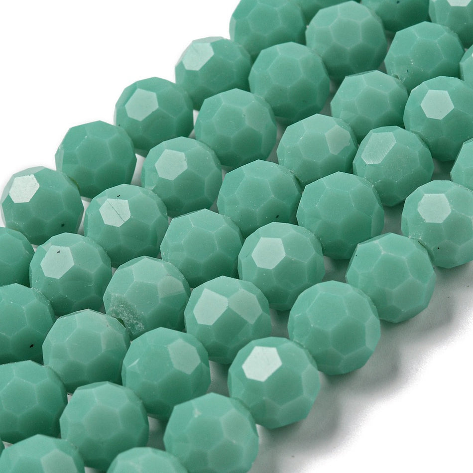 Opaque Round Crystal Bead Strand, 10mm