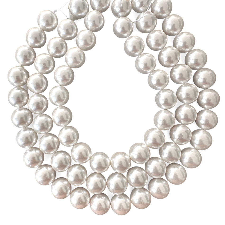 Round Shell Pearl Bead, 16mm 2pcs