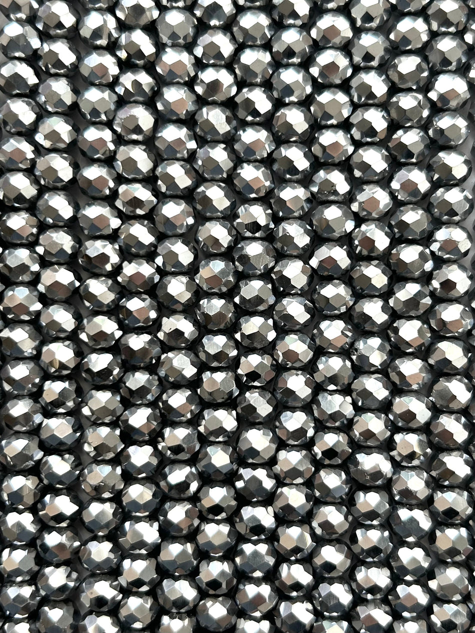 Hilo de cristal Rondelle facetado multicolor, 4 mm