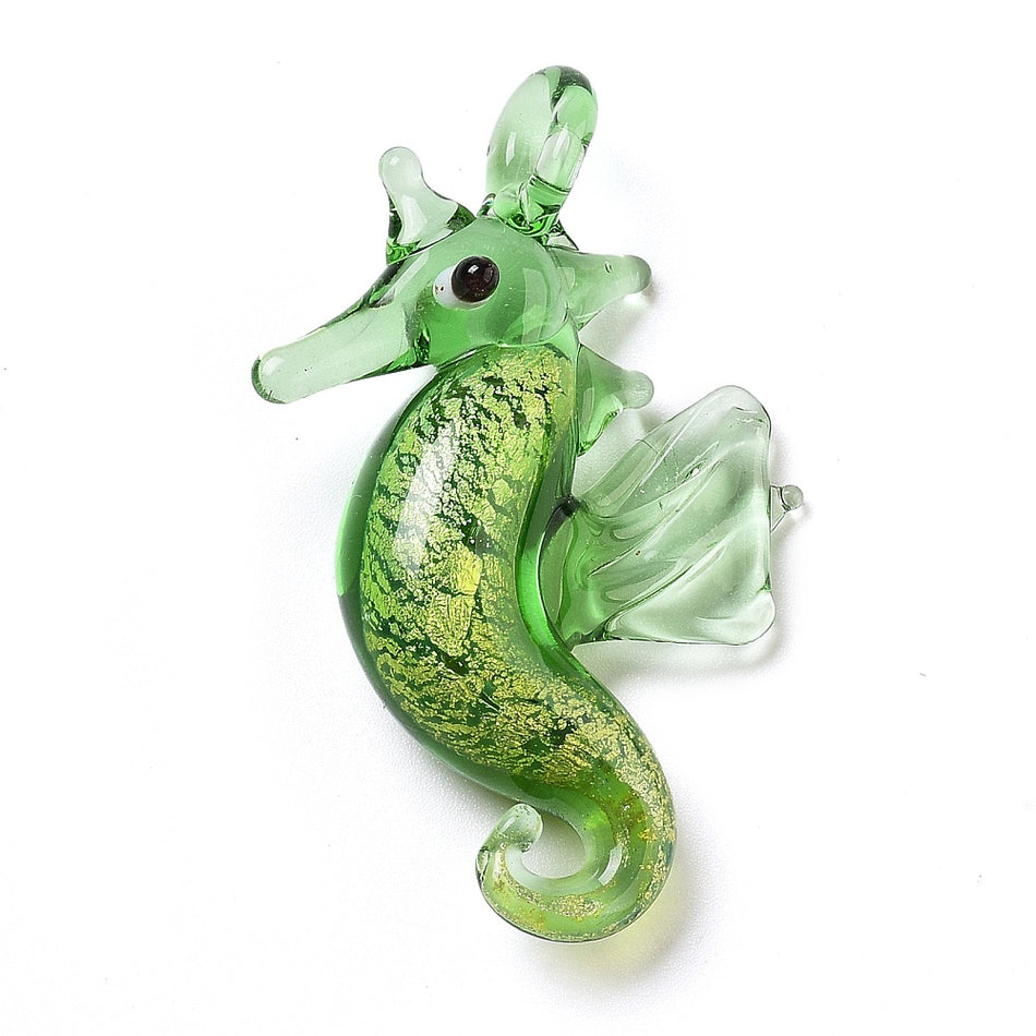 Seahorse Lampwork Pendant 42mm, 1pc