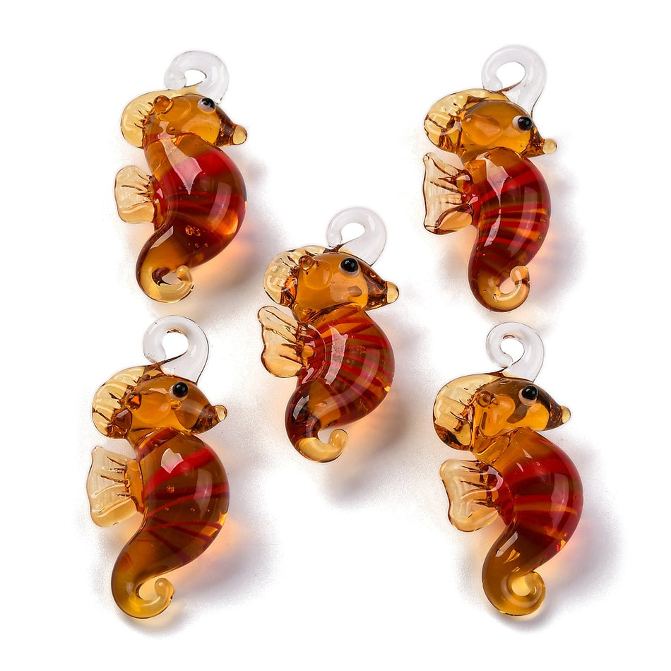Lampwork Seahorse Pendant 35mm, 1pc