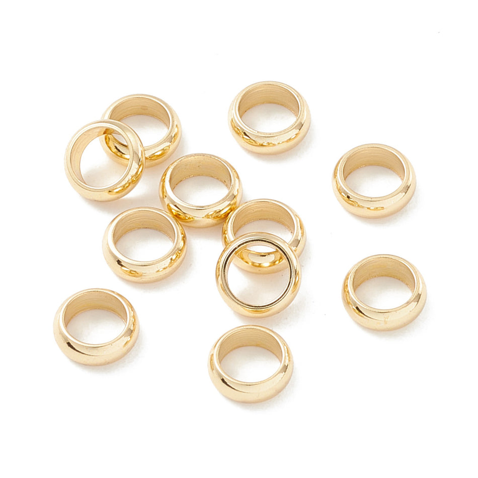 Stainless Steel Gold Spacer Bead 8mm, 12pcs