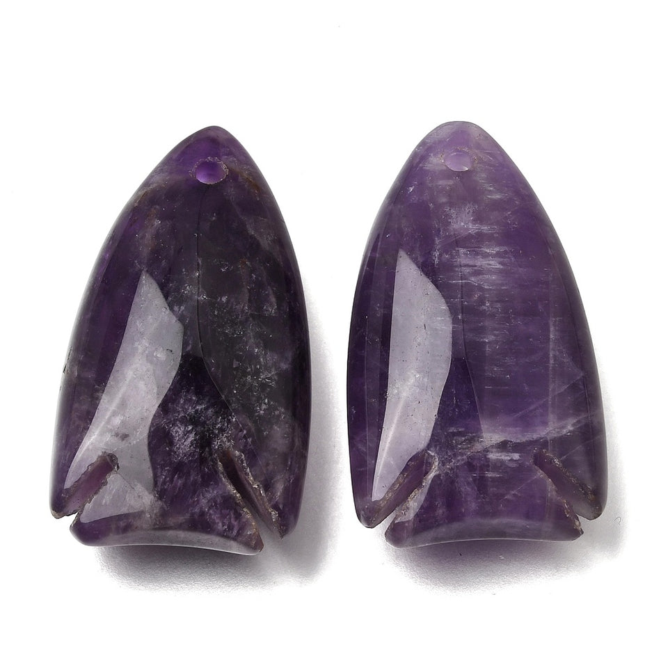 Natural Stone Pendants, Fish Charms, Size: about length 39~40mm, width 22mm, thickness 12mm, hole: 2mm. 1pc