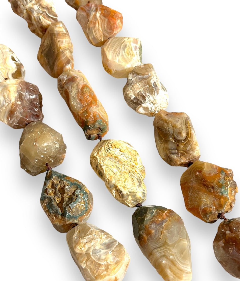 Beige Chunk Gemstone 1/2 Strand