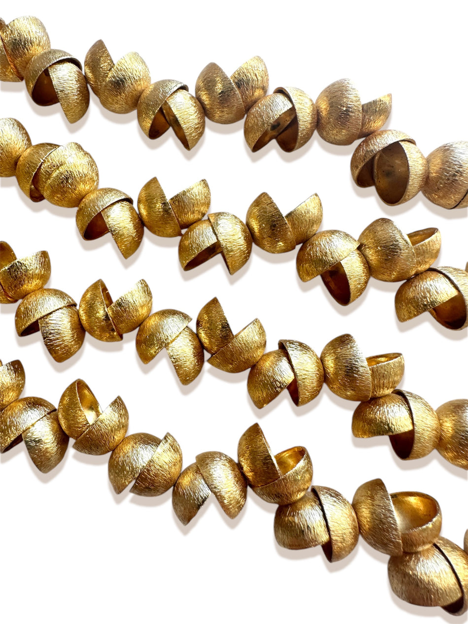 Gold-Filled Round Bead Caps 12mm, 1 strand