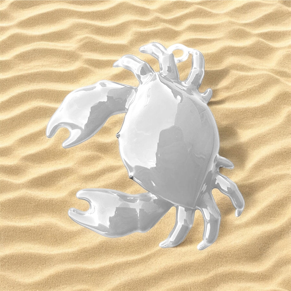 Enameled Crab Big Pendant 60mm, 1pc