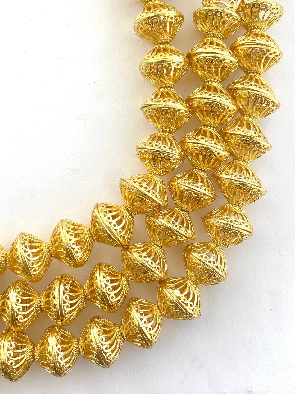 Gold-Filled Bead Caps 18mm, 10pcs