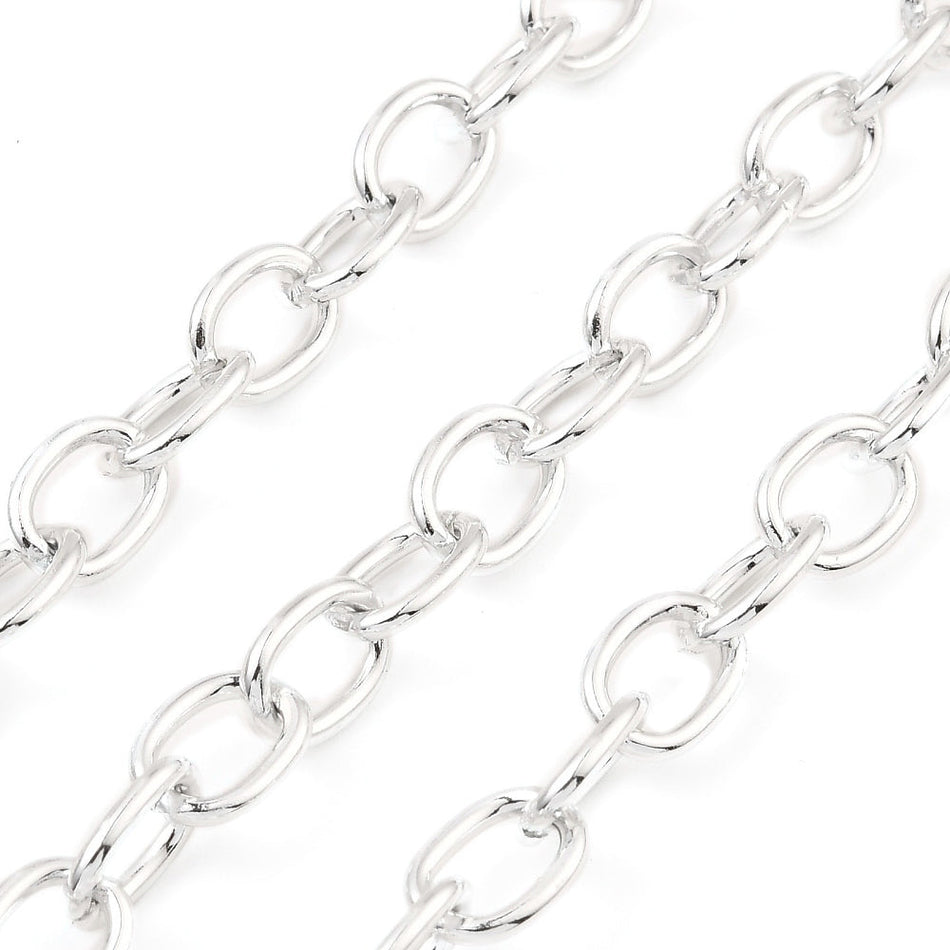 Silver Aluminum Chain 11mm, 1 Yard