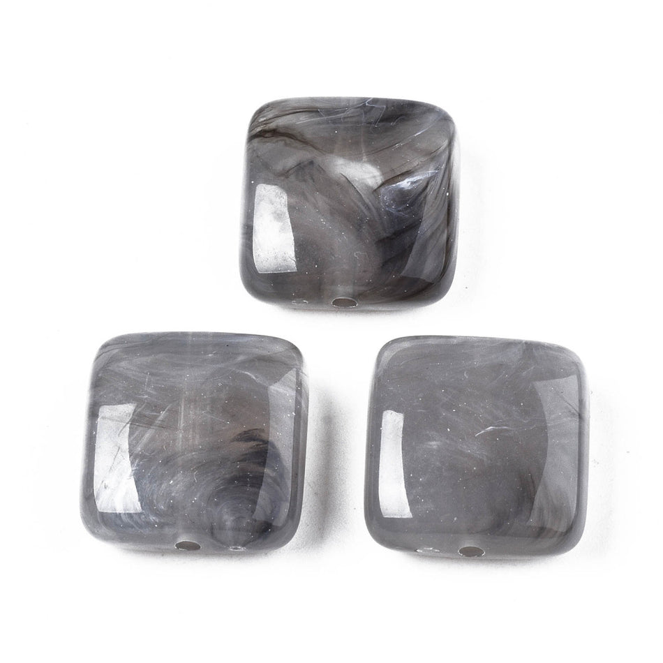 Square Acrylic Beads, 8pcs