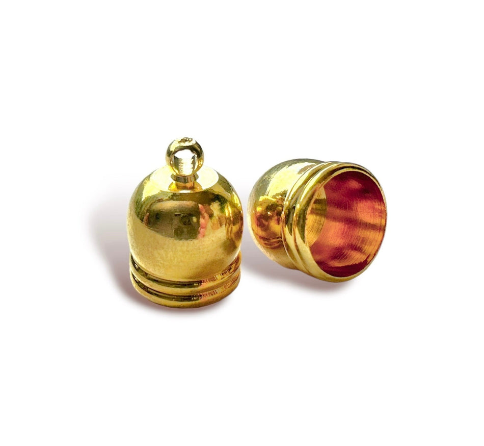 Gold Brass Cap 10mm, 1 pair