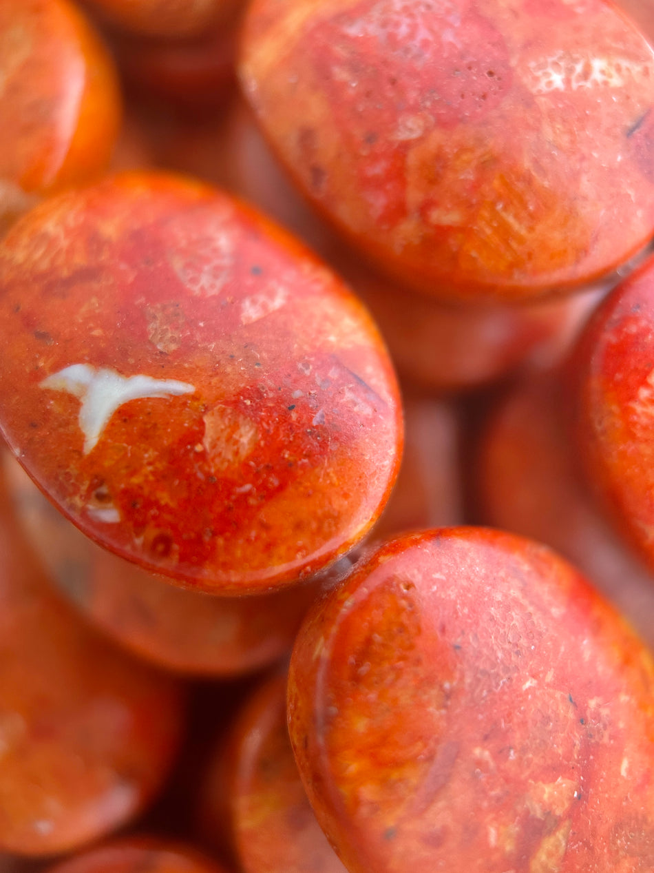 Orange Oval Bead Gemstone Strand, 20mm