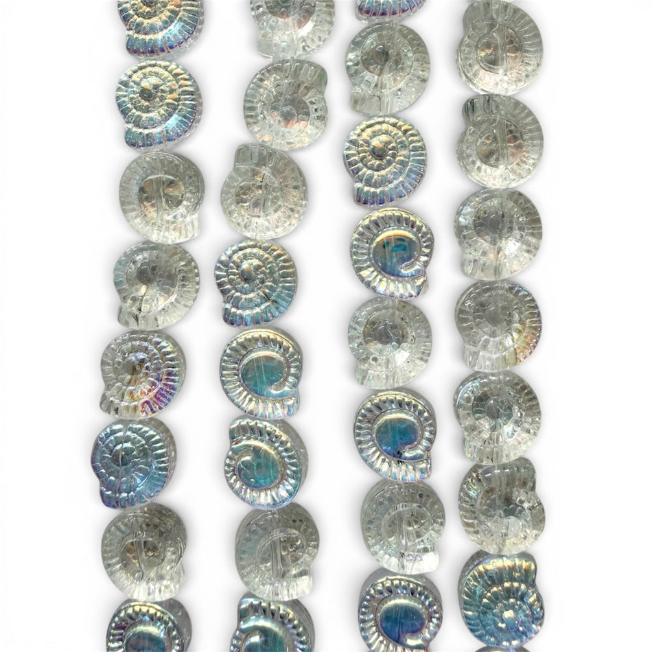 Glass Shell-Shape 12mm Bead Strand