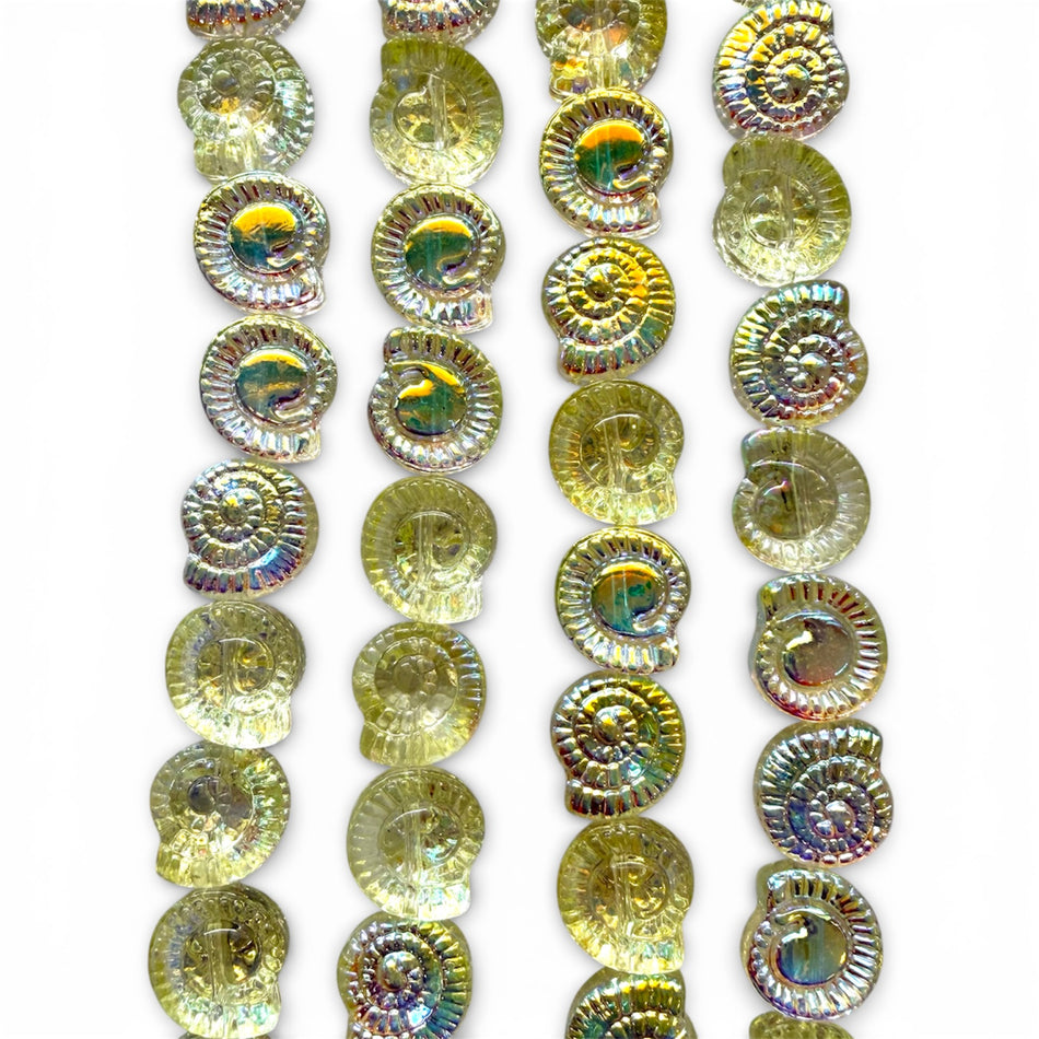 Glass Shell-Shape 12mm Bead Strand
