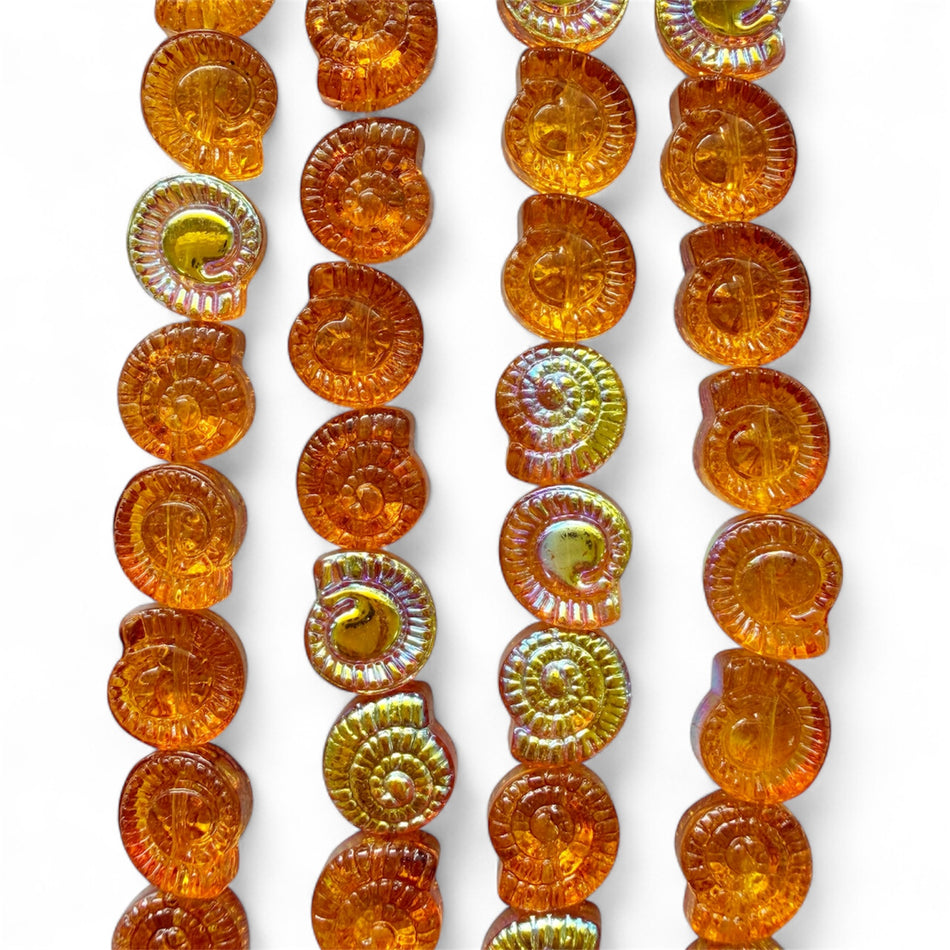 Glass Shell-Shape 12mm Bead Strand
