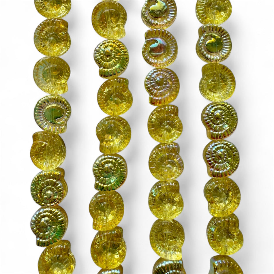 Glass Shell-Shape 12mm Bead Strand
