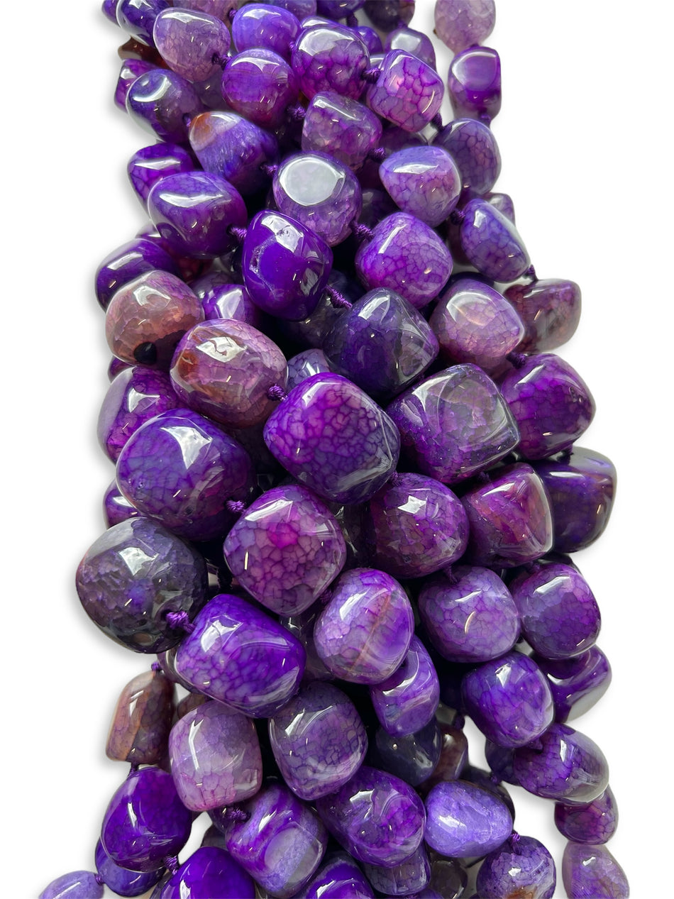 Chunk Bead Agate Strand, 12-30mm