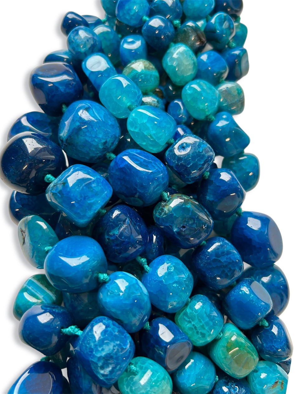 Chunk Bead Agate Strand, 12-30mm