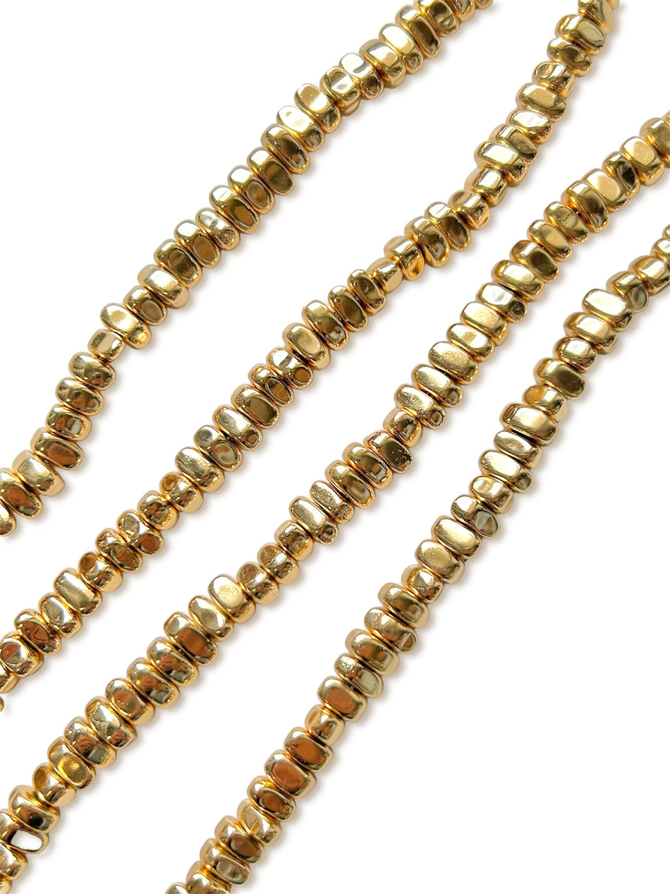 Gold Chip Hematite Strand, 9mm