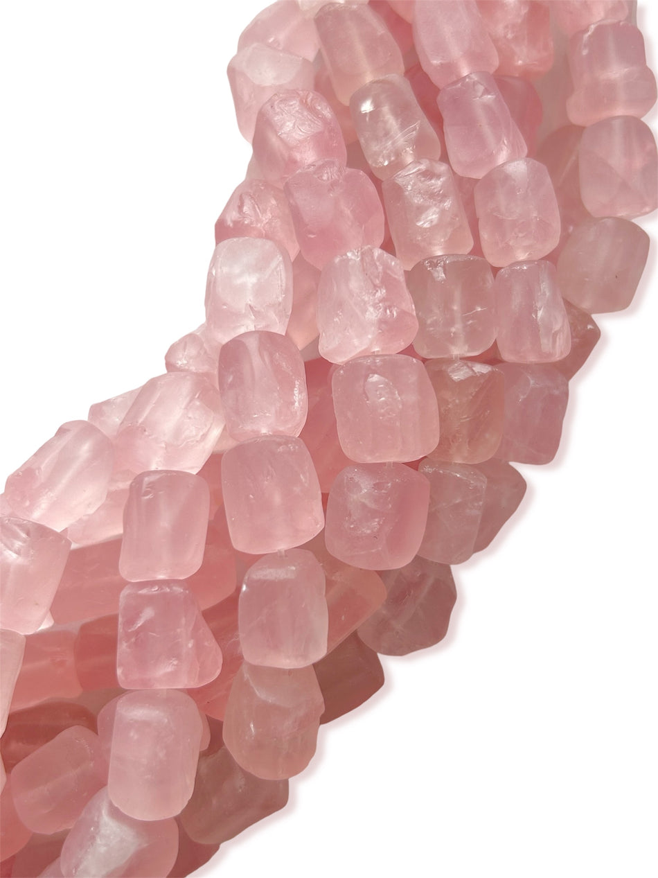 Rose Quartz Nugget Strand, 14mm