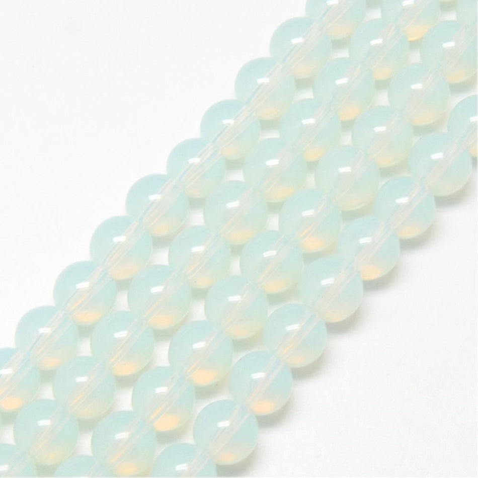 Clear Round Glass Strand, 8mm