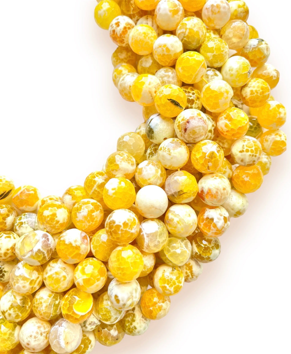 Yellow Round Agate 16mm, 1pc