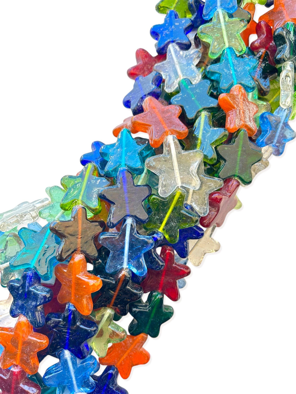 Random Color Lampwork Star Bead 30mm, 1pc