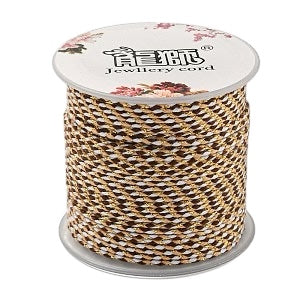 Golden Braided Cord Roll 1.5mm, 21 Yards