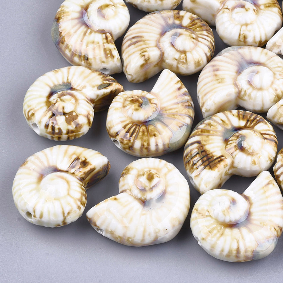 Shell Ceramic Bead 39mm, 2pcs