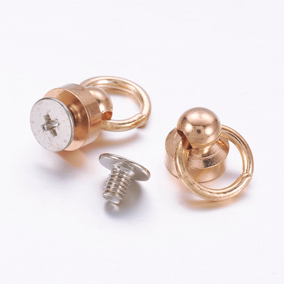 Gold Screw Nuts, 6pcs