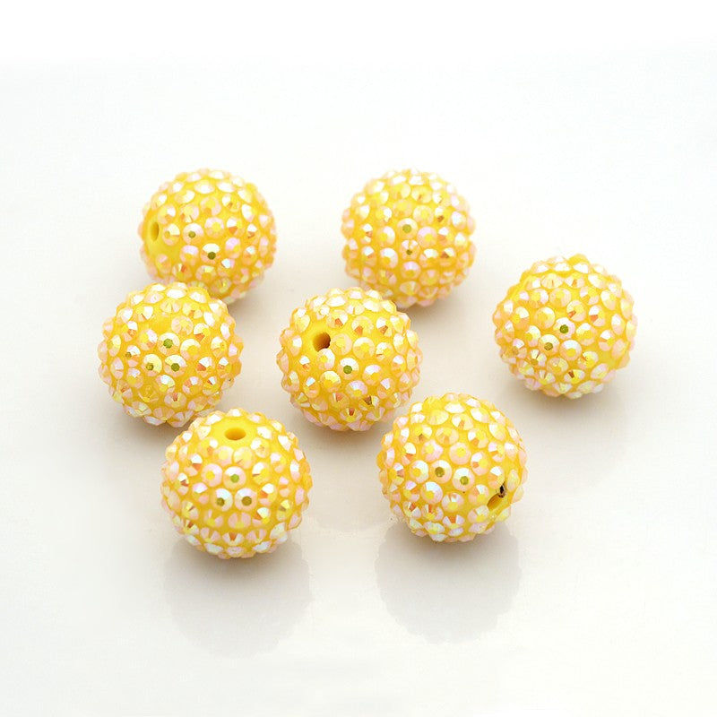 Mix Round Acrylic Beads, 3pcs