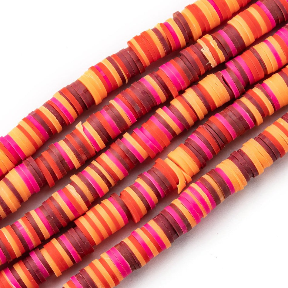 Multicolor Polymer Clay Strand #9, 8mm