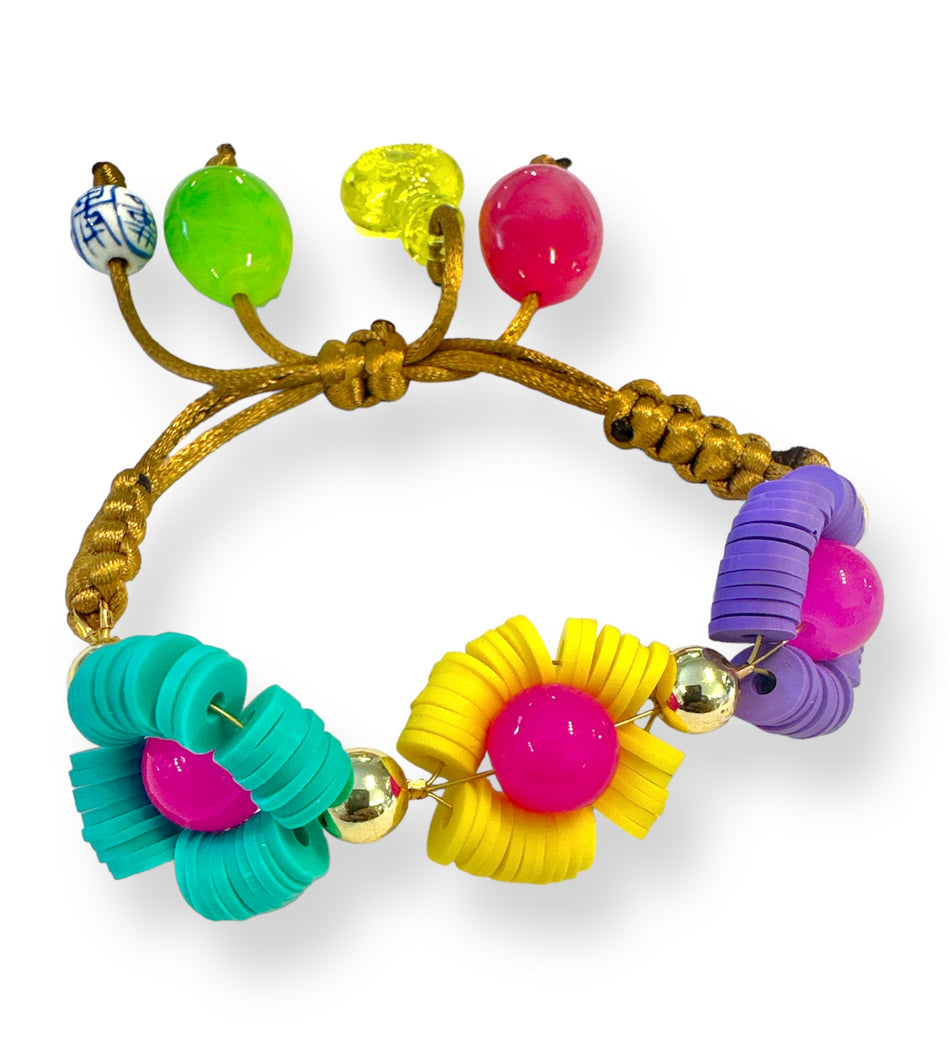 Kit de pulsera de flores de colores