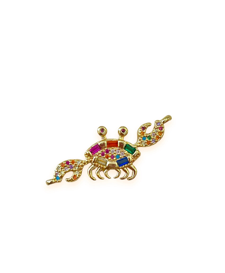 Gold-Filled Zirconia Crab Charm, 1pc