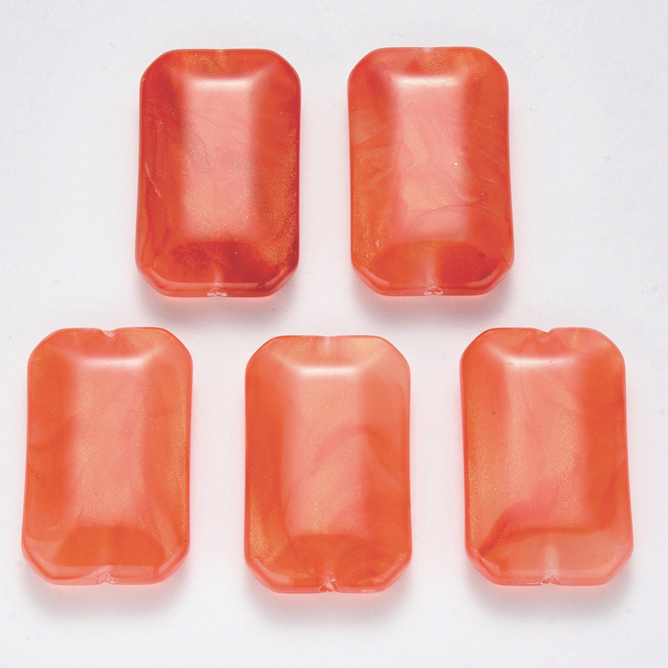 Faceted Square Acrylic Beads 39mm, 5pcs