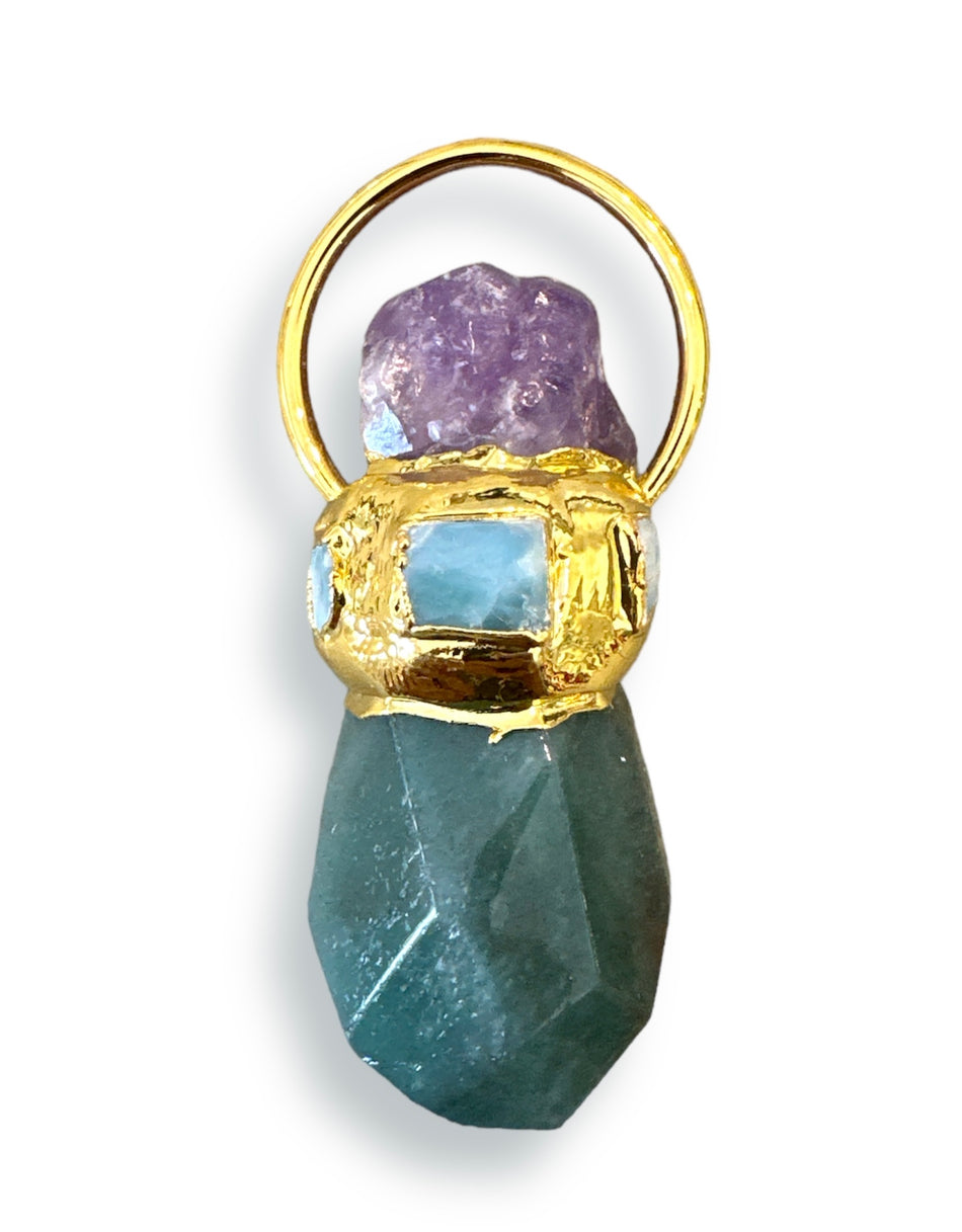 Gold-Gemstone Pendant, 1pc