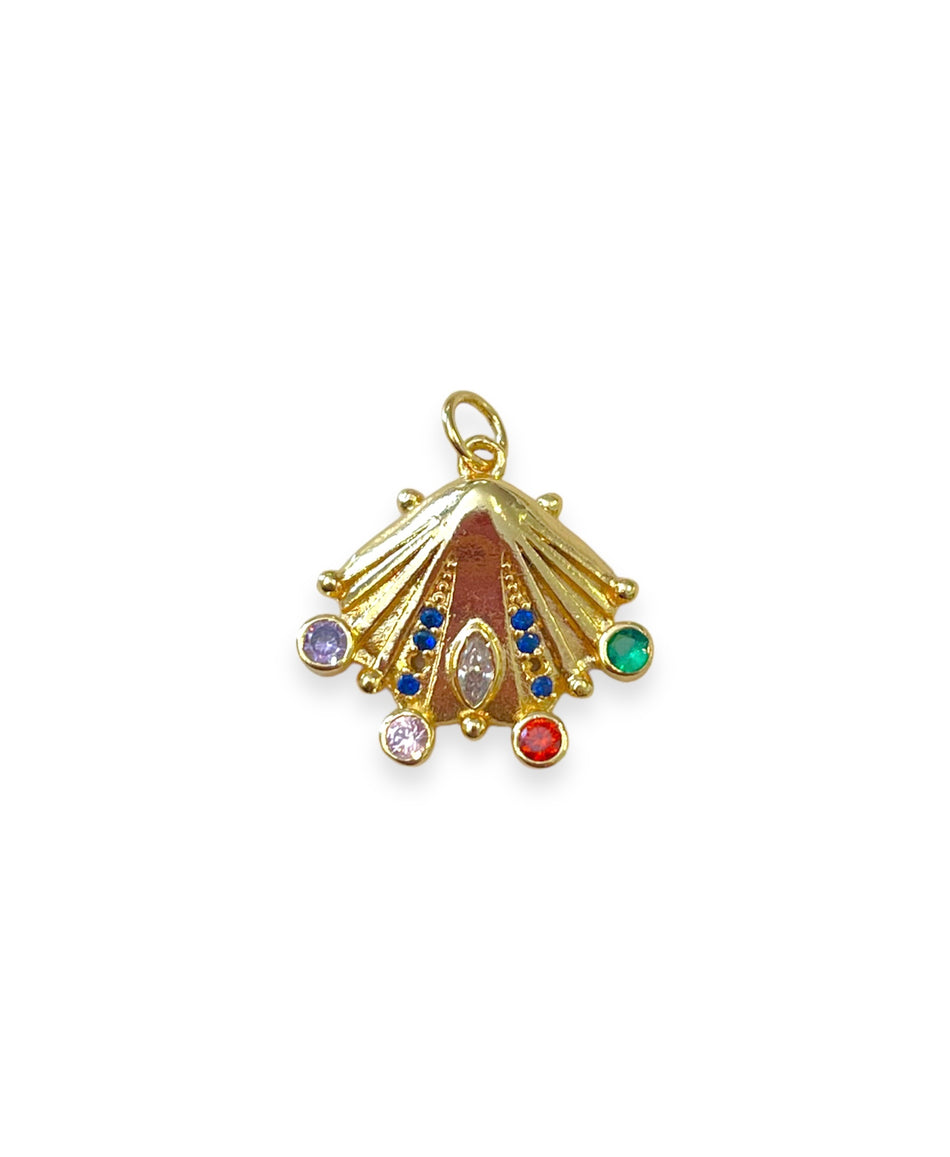 Gold-Filled Zirconia Seashell Charm, 1pc