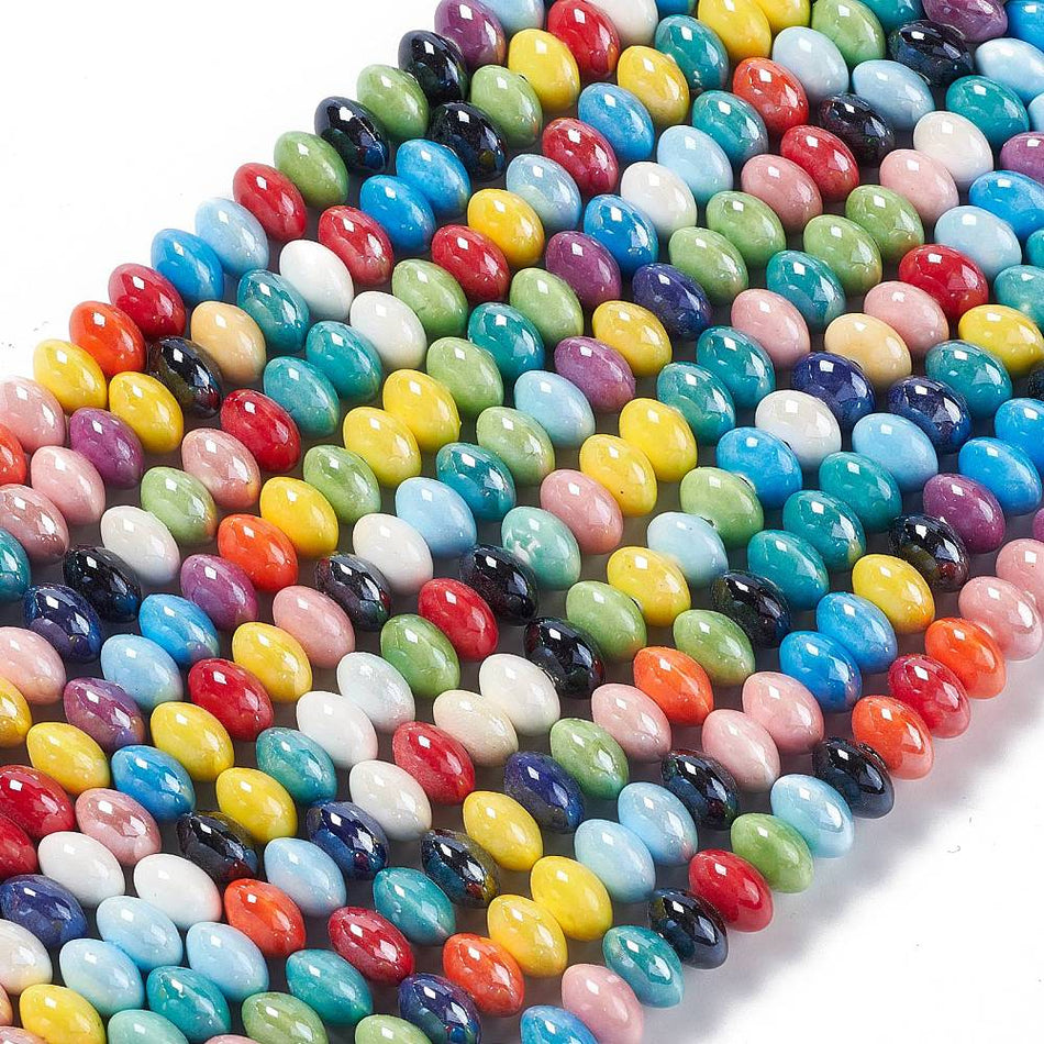 Multicolor Rondelle Porcelain Strand