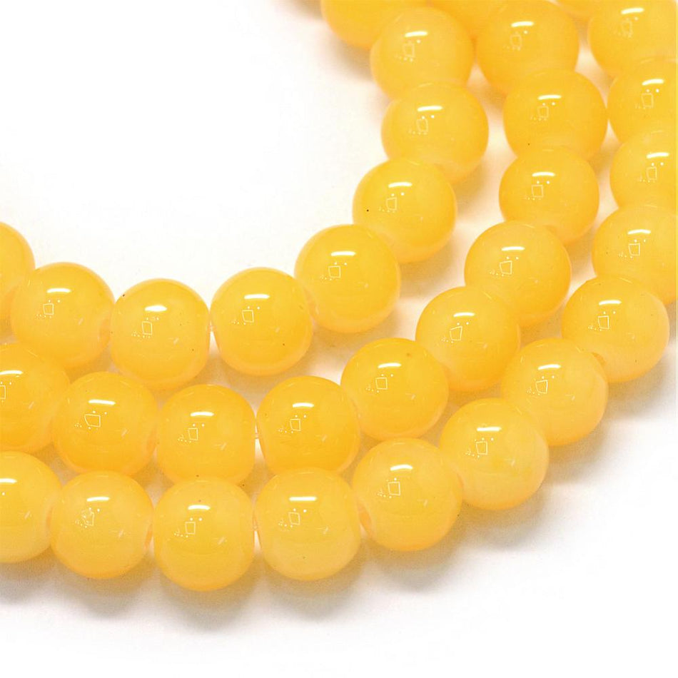 Glass Round Bead Strand, 12mm