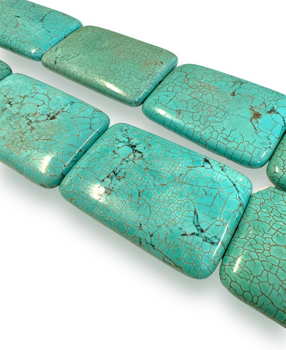 Large Howlite Turquoise Square Strand