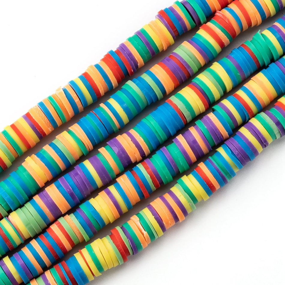 Multicolor Polymer Clay Strand, 8mm