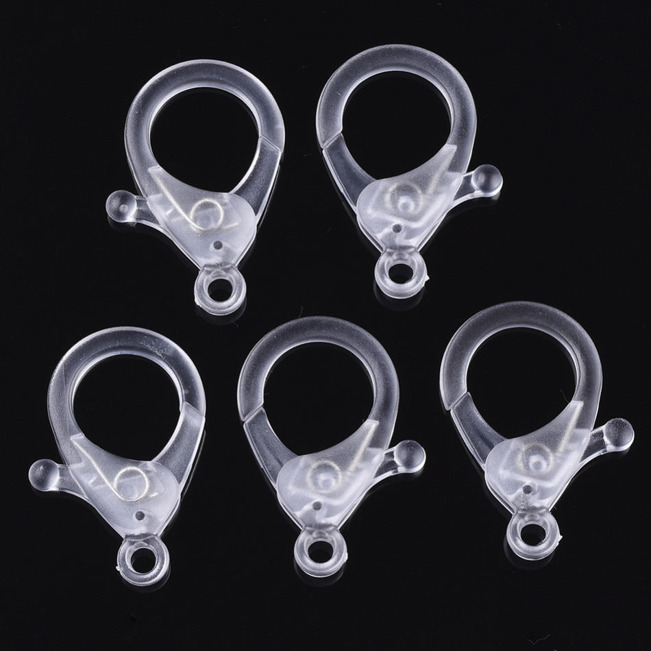 Clear Lobster Acrylic Clasp 35mm, 20pcs